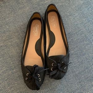 Coach Josie Flats | Black | Lace Up | Size 8.5